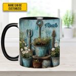 Gardening Tool & Floral  - Personalized Gardening Accent Mug