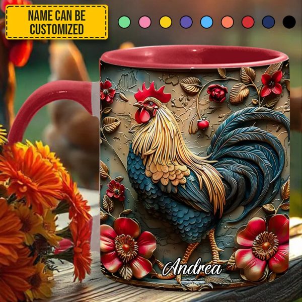 Vintage Rooster – Personalized Chicken Accent Mug