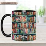 Personalized Bookshelf Mug – Cozy Library Lover’S Dream