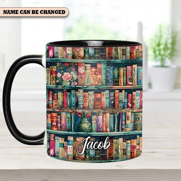 Personalized Bookshelf Mug – Cozy Library Lover’S Dream