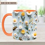 Floral Bee – Personalized Accent Mug