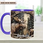 Vintage Moose Wreath Personalized Accent Mug – Rustic Gift For Mother’S Day & Nature Lovers