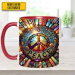 Personalized Peace Symbol Accent Mug