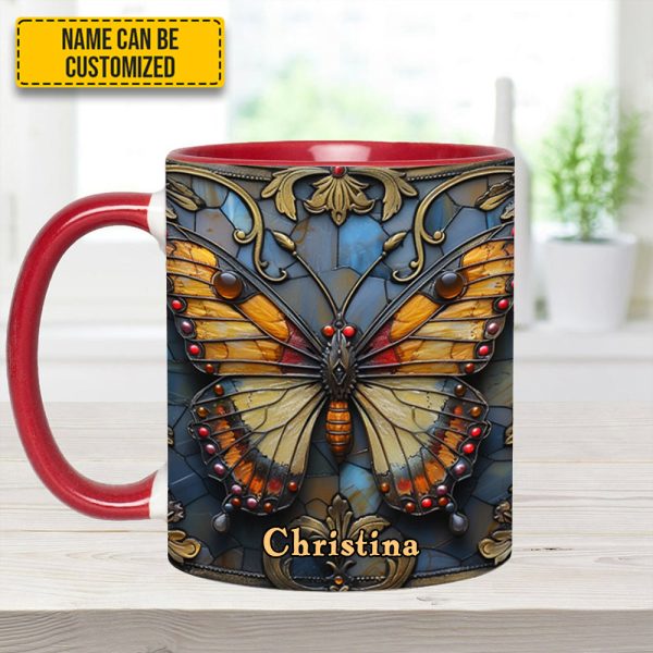 Butterfly Accent Mug - Personalized Accent Mug