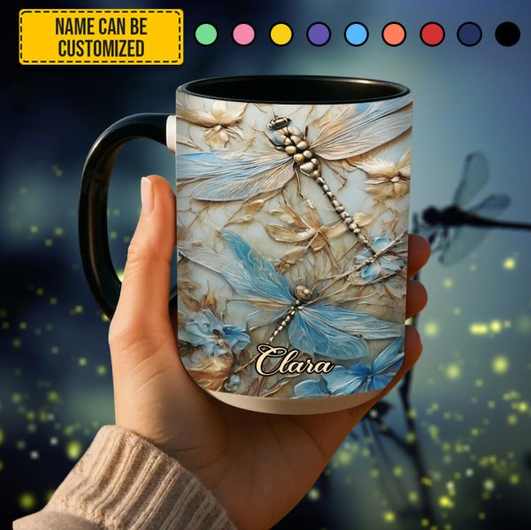 Dragonflies Accent Mug - Personalized Accent Mug