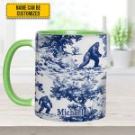 Bigfoot Sasquatch Print Forest Toile Funny - Personalized Accent Mug