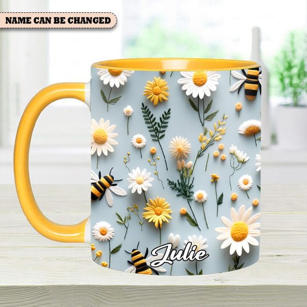 Floral Bee – Personalized Accent Mug