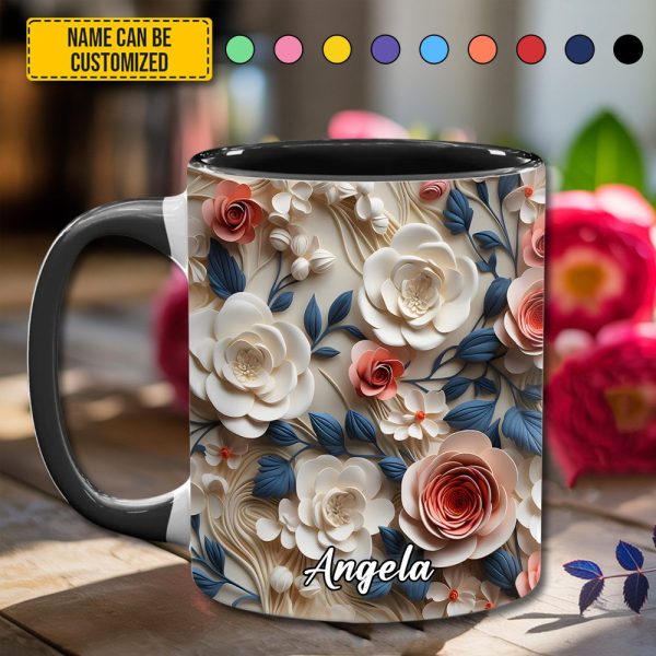 Beautiful Flowers - Personalized Accent Mug