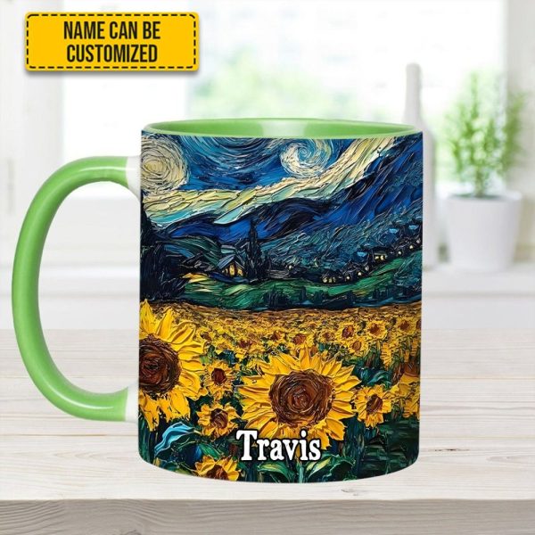 Starry Sunflowers – Personalized Accent Mug