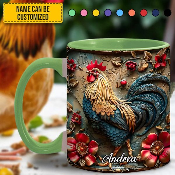 Vintage Rooster – Personalized Chicken Accent Mug