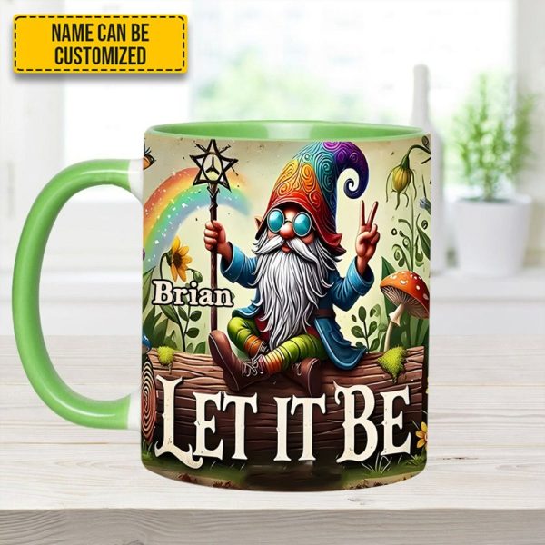Let It Be Gnome – Personalized Hippie Accent Mug