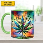 Personalized Music & Weed Vibes Accent Mug