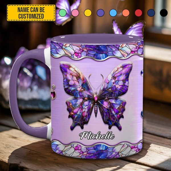 Sparkle Butterfly - Personalized Accent Mug