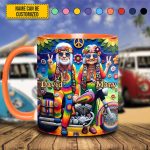 Hippie Old Couple - Personalized Accent Mug