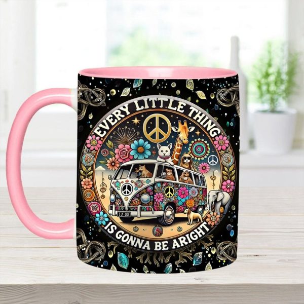 Every Little Thing Is Gonna Be Alright - Personalized Hippie Accent Mug