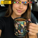 Colorful Butterflies - Personalized Butterfly Accent Mug