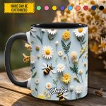 Floral Bee – Personalized Accent Mug