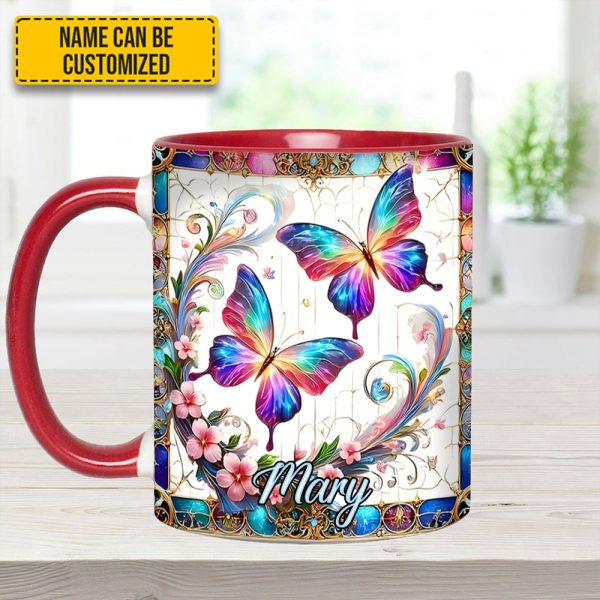 Beautiful Butterflies - Personalized Butterfly Accent Mug