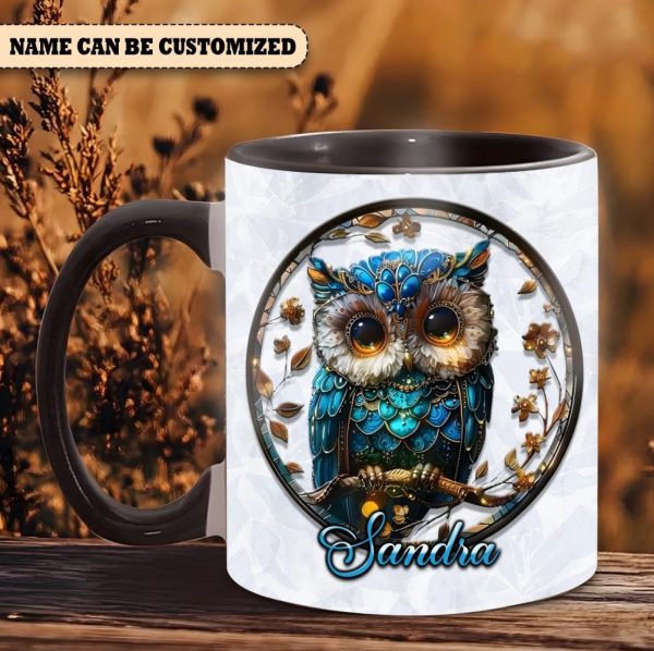 Personalized Beautiful Owl Accent Mug