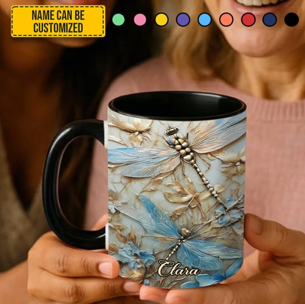 Dragonflies Accent Mug - Personalized Accent Mug