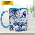 Bigfoot Sasquatch Print Forest Toile Funny - Personalized Accent Mug