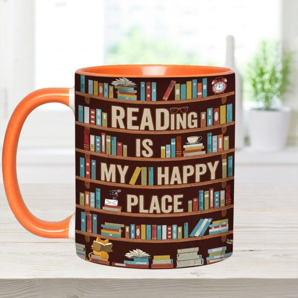 Reading Is My Happy Place - Book Accent Mug