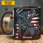 Deer Usa Flag - Personalized Hunting Accent Mug