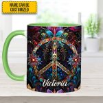 Peace & Love Symbol – Personalized Hippie Accent Mug