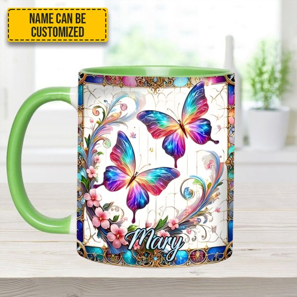 Beautiful Butterflies - Personalized Butterfly Accent Mug