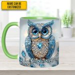 Blue Owl - Personalized Owl Accent Mug