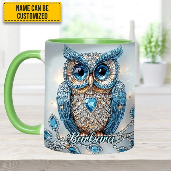 Blue Owl - Personalized Owl Accent Mug