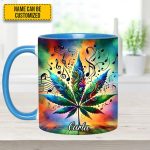 Personalized Music & Weed Vibes Accent Mug