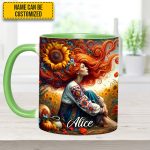 Hippie Girl - Personalized Hippie Accent Mug