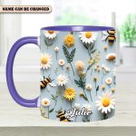 Floral Bee – Personalized Accent Mug