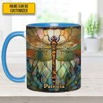 Dragonfly Dreams - Personalized Dragonfly Accent Mug