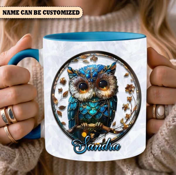 Personalized Beautiful Owl Accent Mug