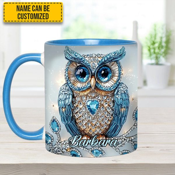 Blue Owl - Personalized Owl Accent Mug