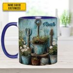 Gardening Tool & Floral  - Personalized Gardening Accent Mug