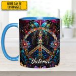 Peace & Love Symbol – Personalized Hippie Accent Mug
