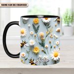 Floral Bee – Personalized Accent Mug