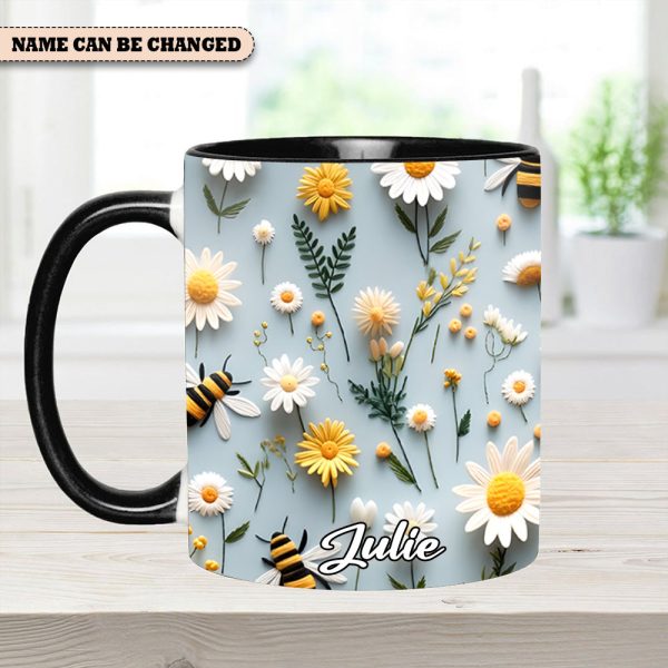 Floral Bee – Personalized Accent Mug
