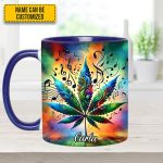 Personalized Music & Weed Vibes Accent Mug