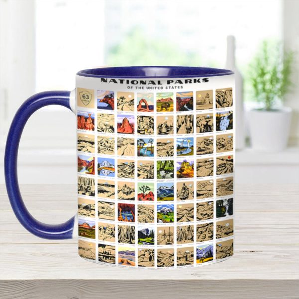 Us National Park Bucket List Accent Mug