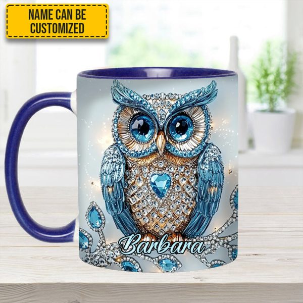 Blue Owl - Personalized Owl Accent Mug
