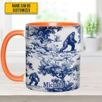Bigfoot Sasquatch Print Forest Toile Funny - Personalized Accent Mug