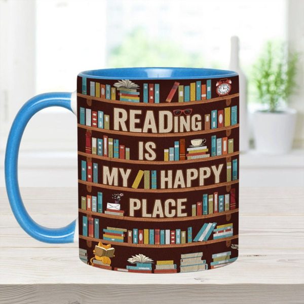 Reading Is My Happy Place - Book Accent Mug
