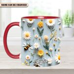 Floral Bee – Personalized Accent Mug