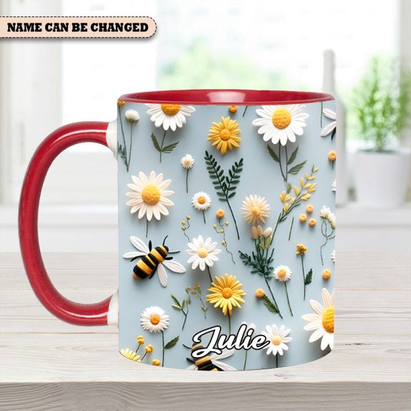 Floral Bee – Personalized Accent Mug