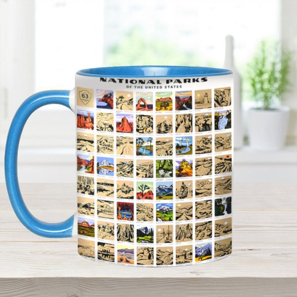 Us National Park Bucket List Accent Mug