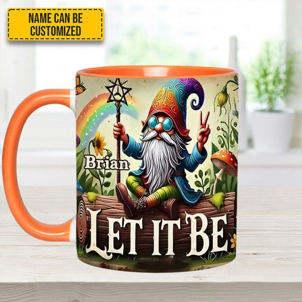 Let It Be Gnome – Personalized Hippie Accent Mug